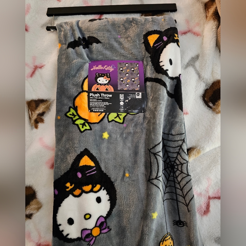 Hello Kitty Halloween Blanket Black Cat